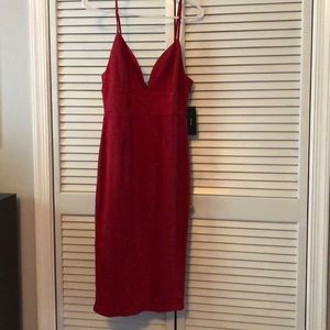 Lulu’s Wine Red Suede Bodycon Dress